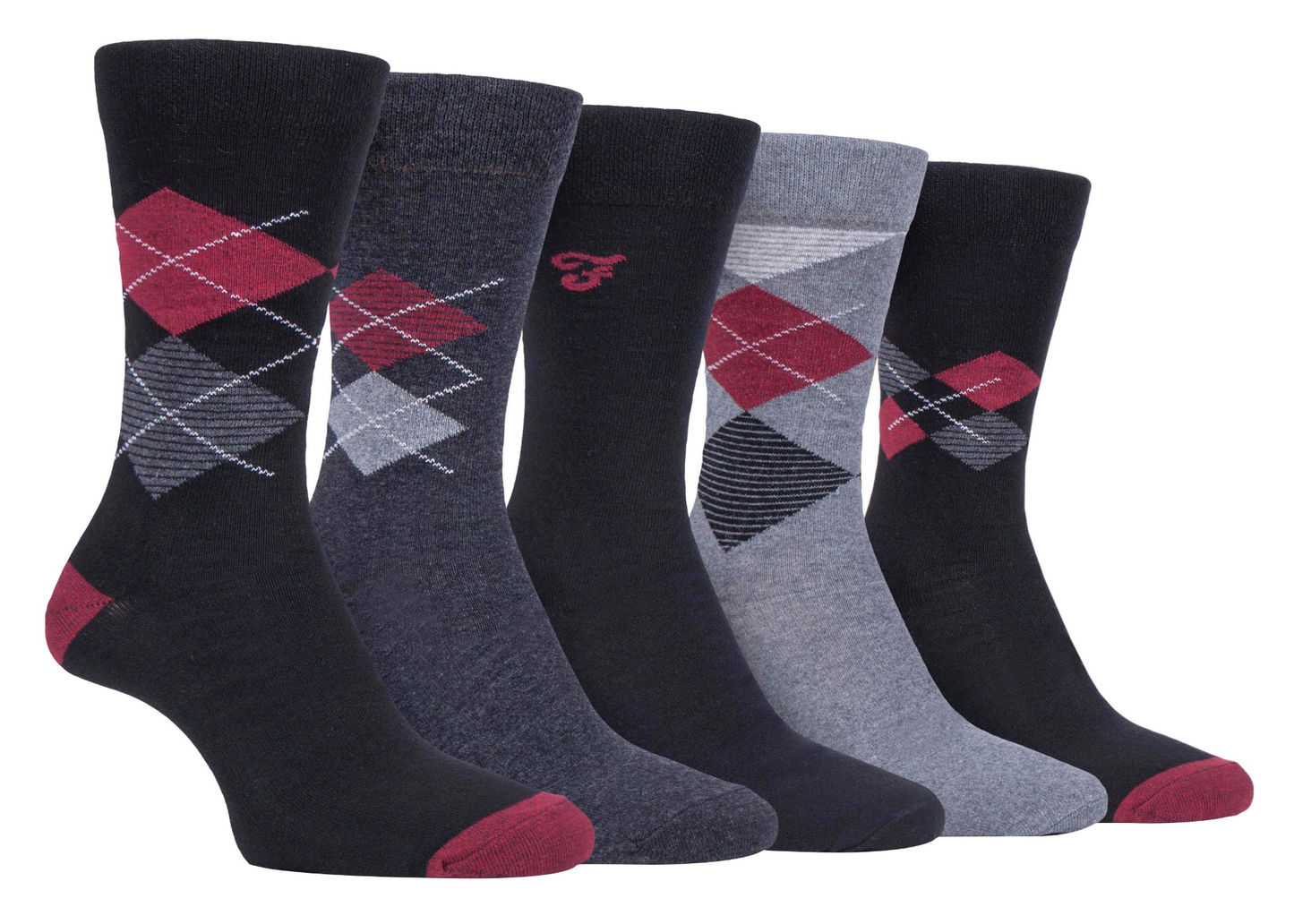 5 Pairs Mens Classic Patterned Cotton Dress Socks