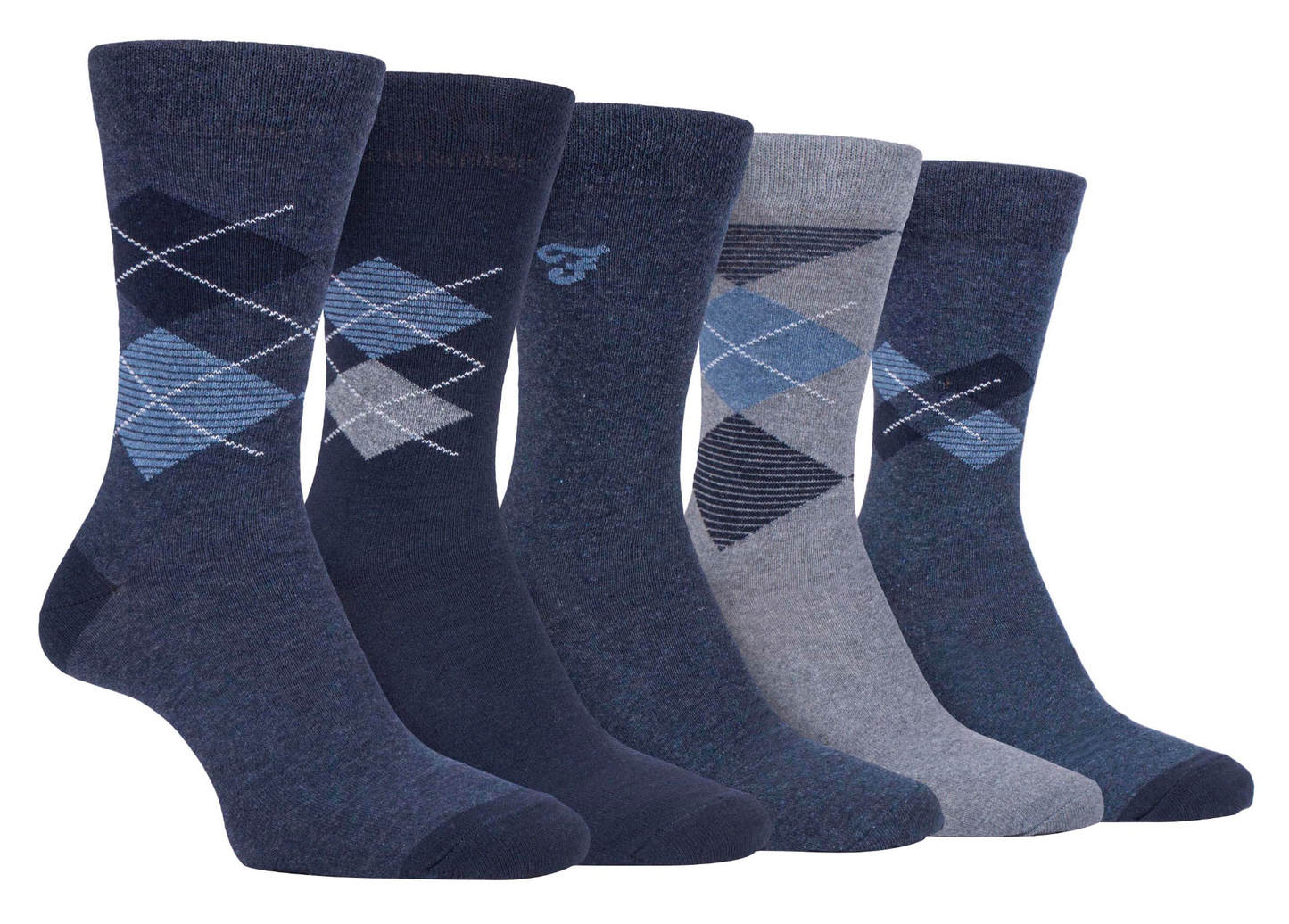 5 Pairs Mens Classic Patterned Cotton Dress Socks