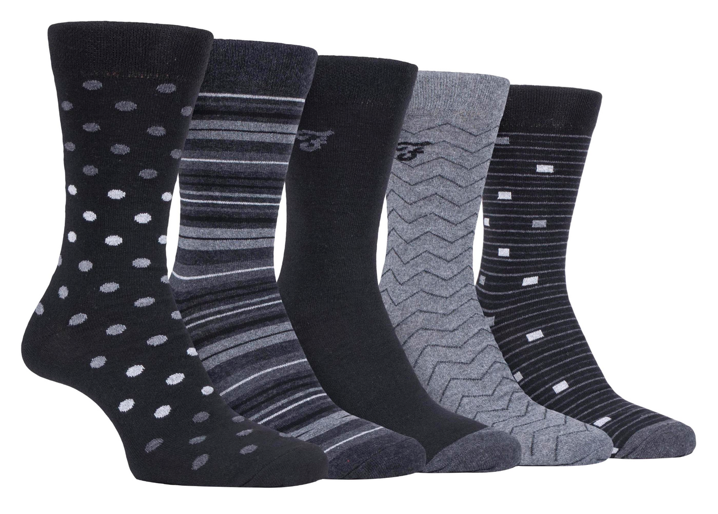 5 Pairs Mens Classic Patterned Cotton Dress Socks