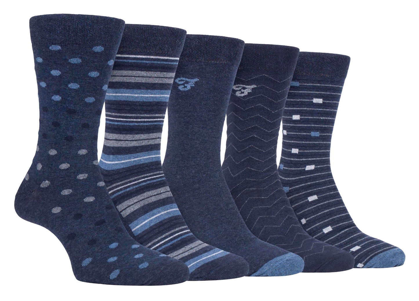 5 Pairs Mens Classic Patterned Cotton Dress Socks