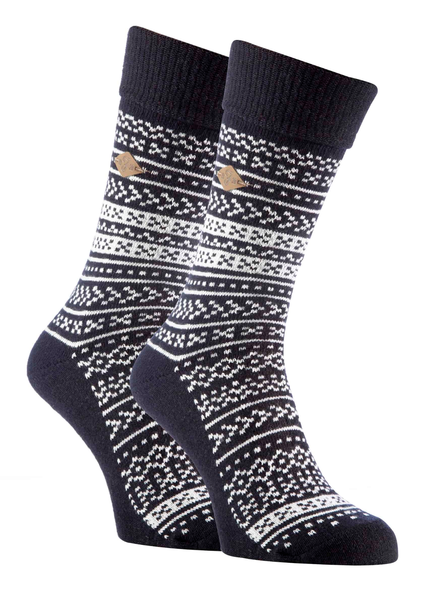 2 Pairs Mens Fairisle Formal Wool Mix Dress Socks