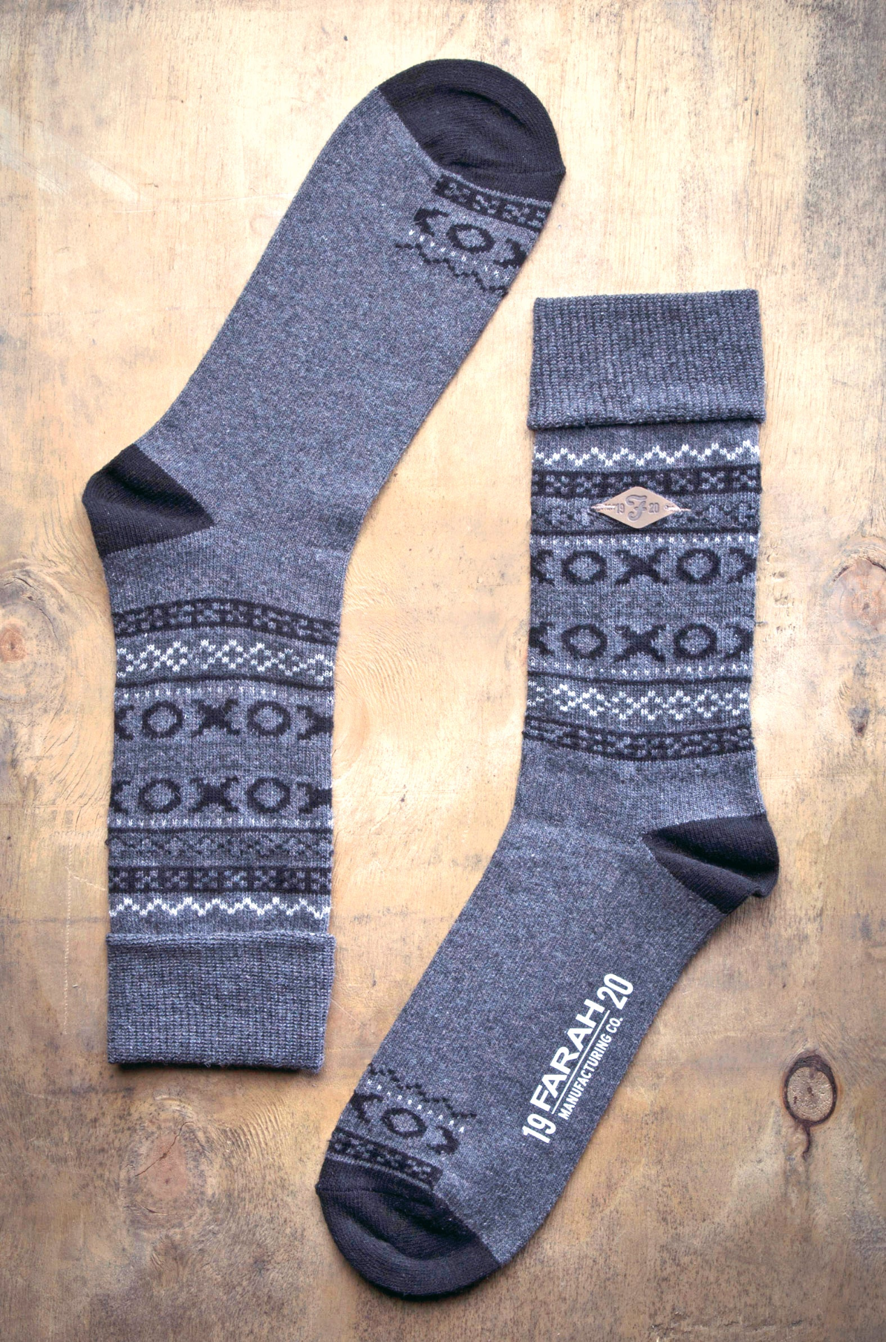 2 Pairs Mens Fairisle Formal Wool Mix Dress Socks