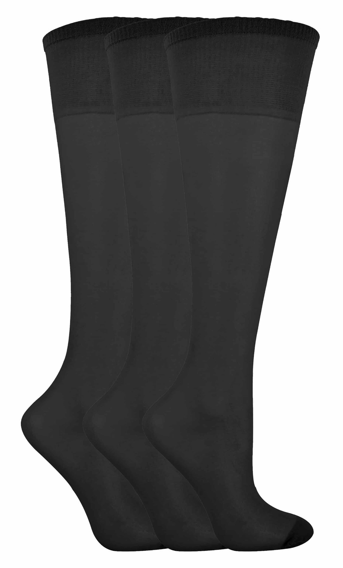 3 Pairs Ladies 15 Denier Nylon Knee High Pop Socks