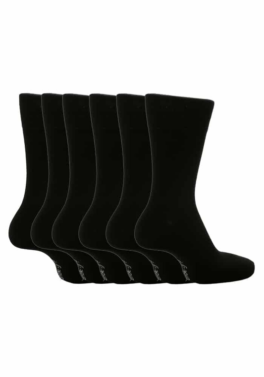 6 Pairs Mens Non Elastic Socks 12-14 UK