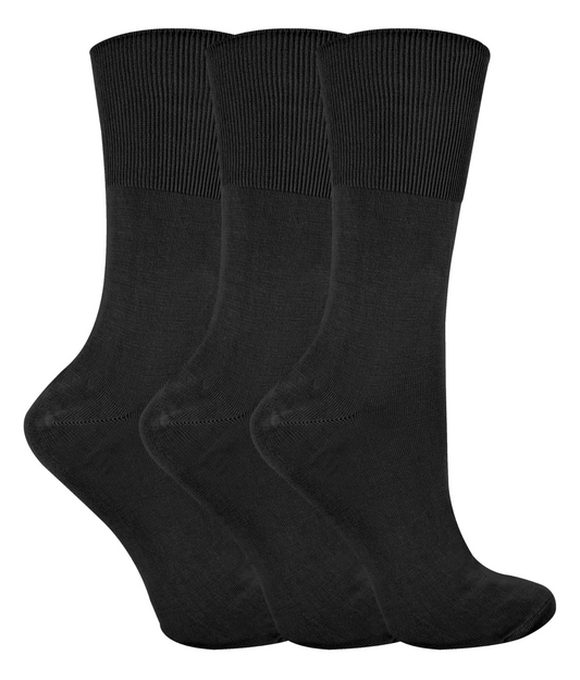 3 Pairs Ladies Thin Non Elastic Bamboo Socks