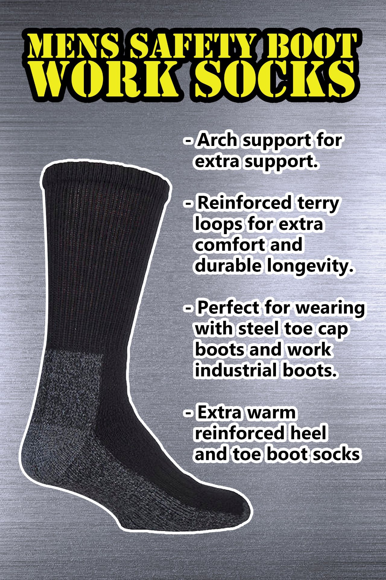 3 Pairs Heavy Duty Work Socks