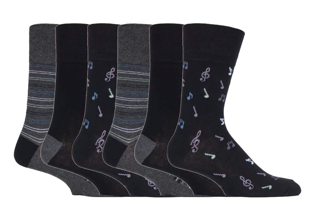 6 Pairs Mens Non Elastic Socks 6-11 UK