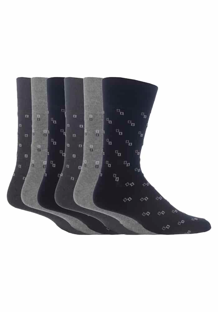 6 Pairs Mens Non Elastic Socks 6-11 UK