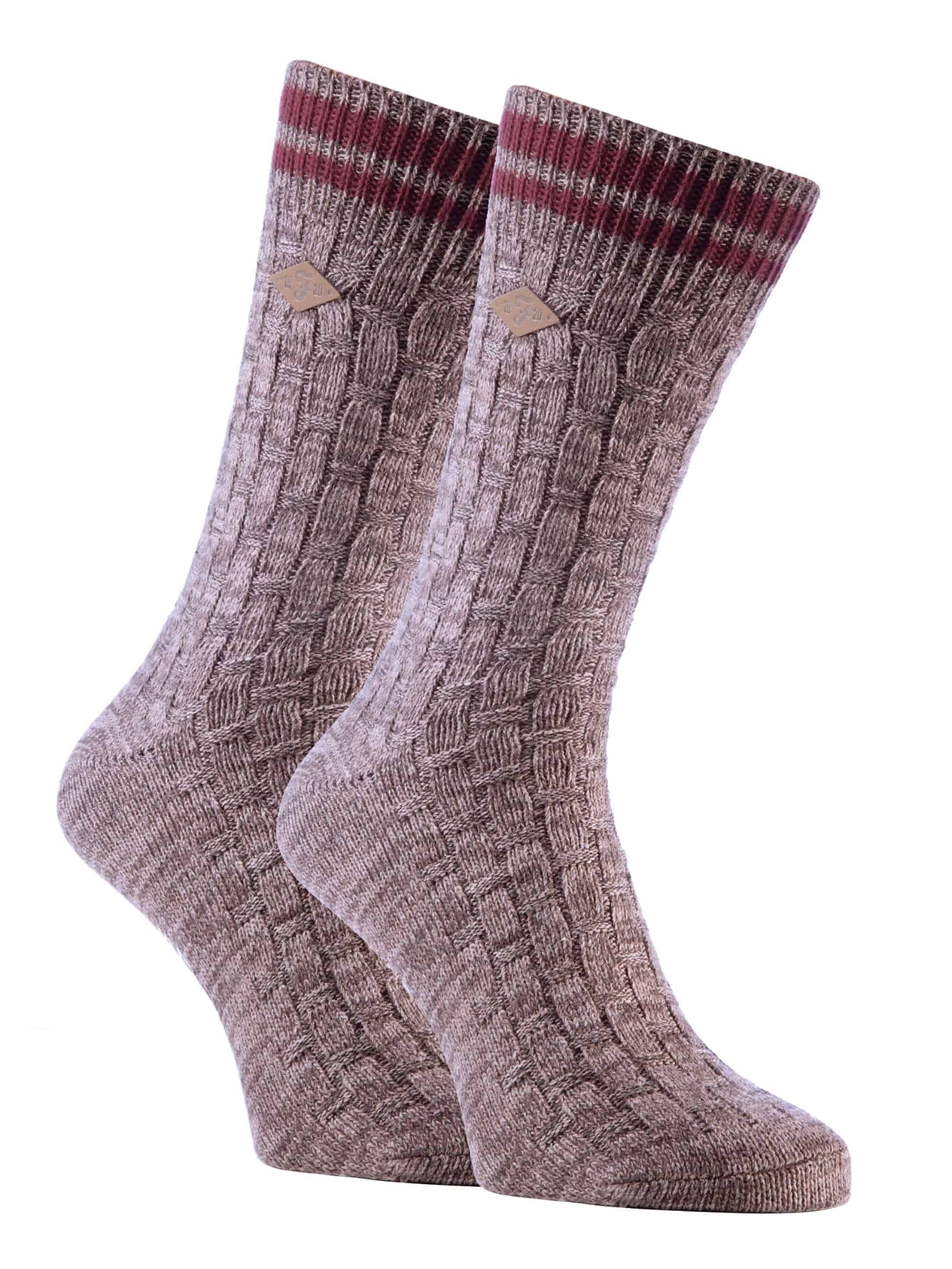 2 Pairs Mens Cotton Chunky Knitted Formal Socks