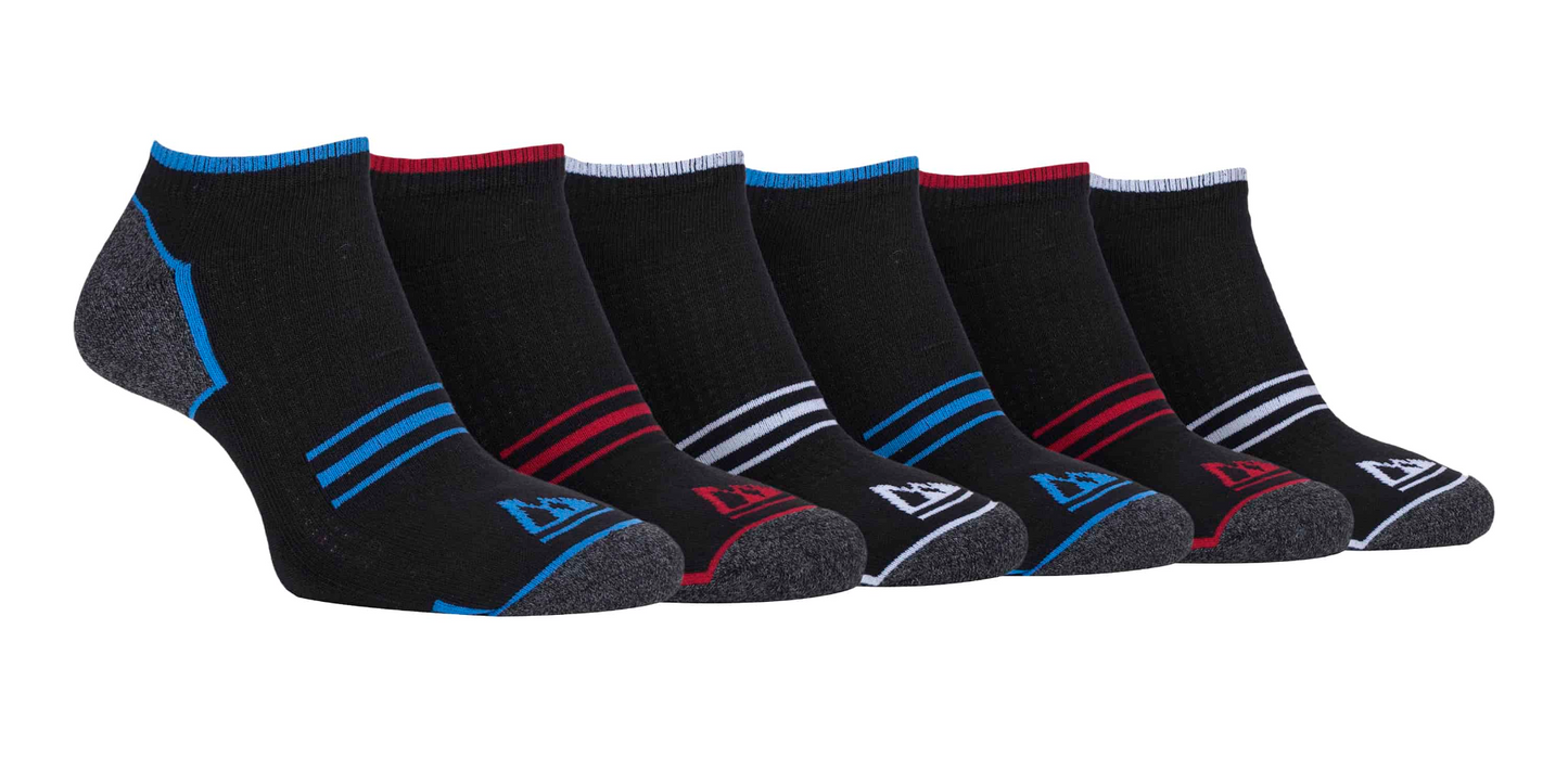 6 Pairs Mens Cushioned Trainer Sports Socks