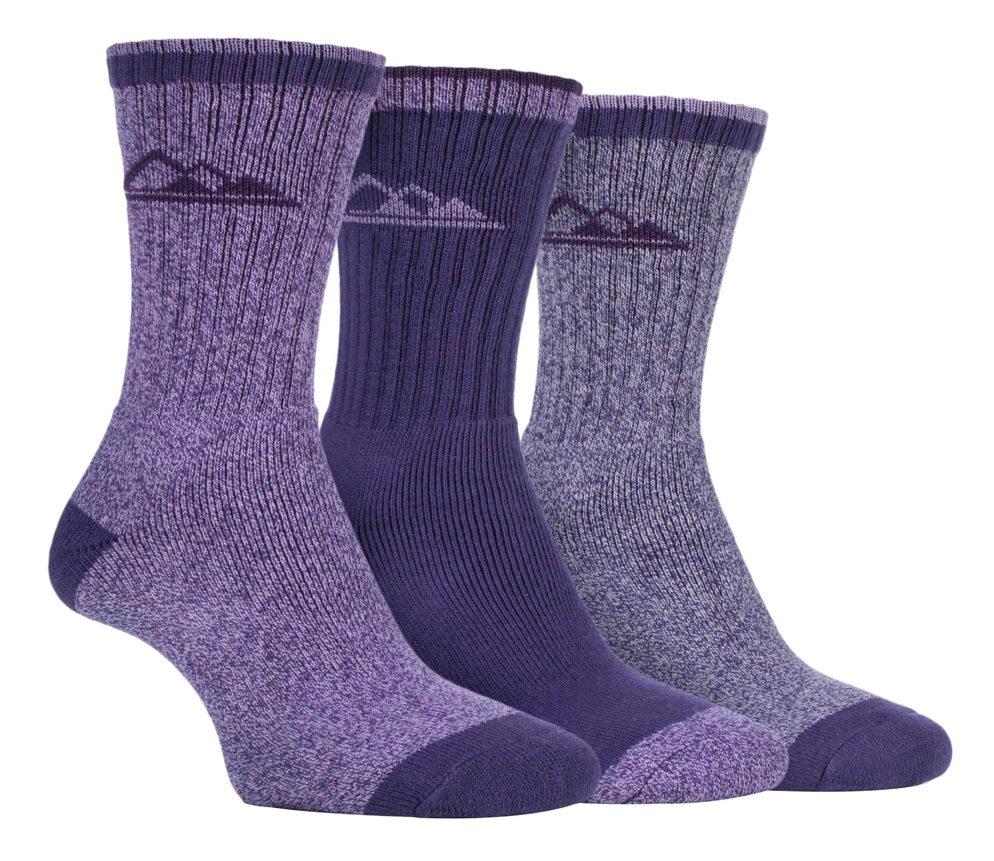 3 Pairs Ladies Lightweight Cotton Hiking Socks