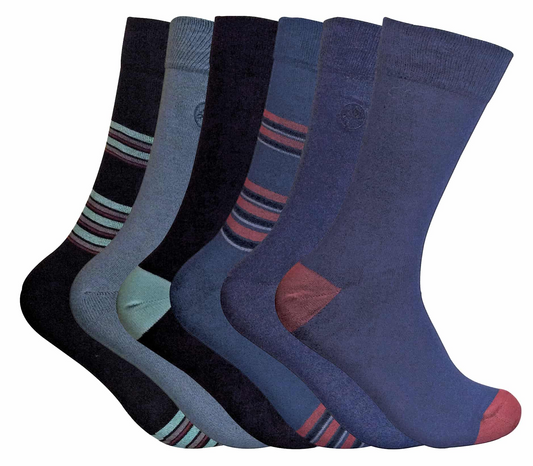 6 Pairs Mens Novelty Funky Patterned Bamboo Socks