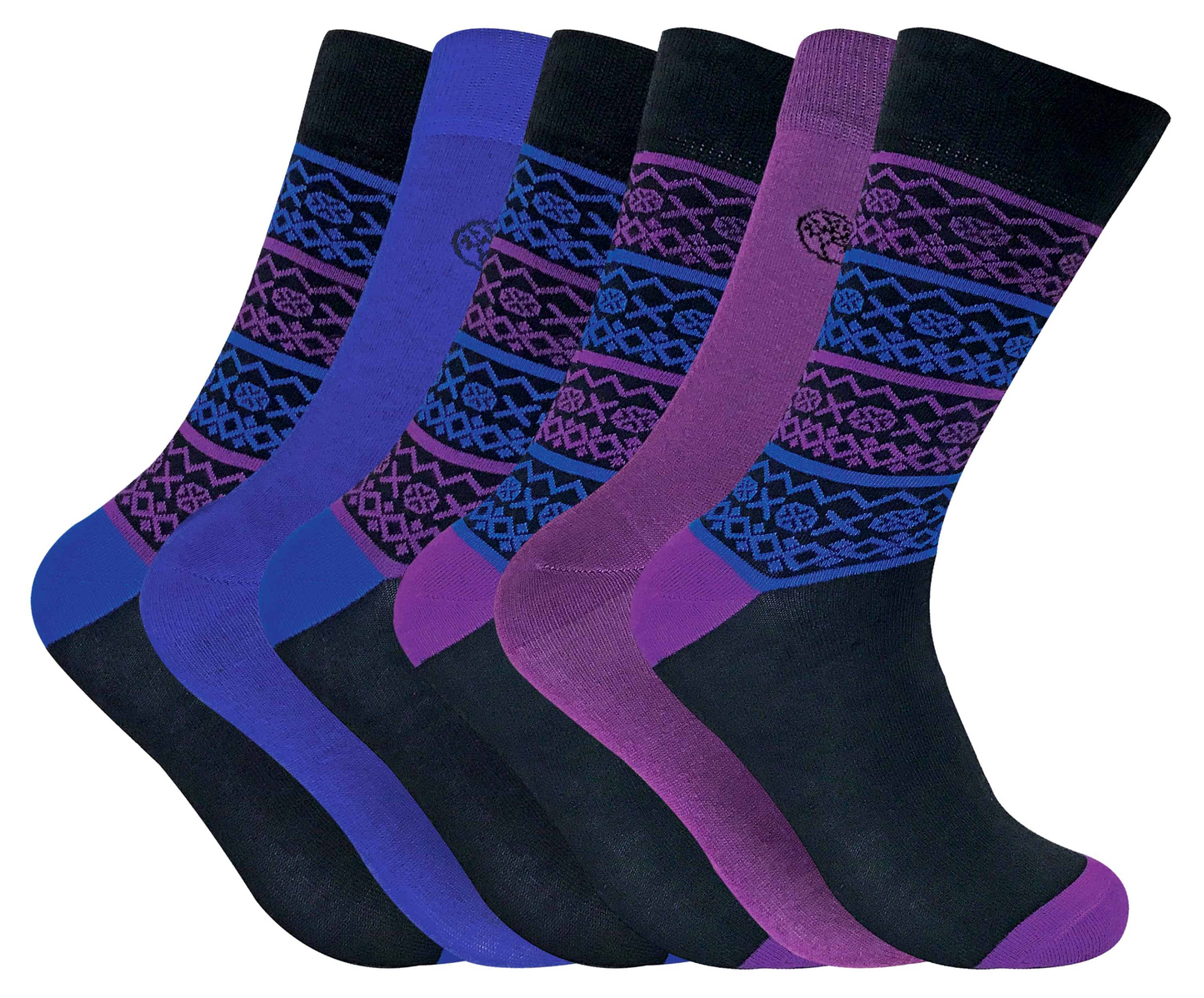 6 Pairs Mens Novelty Funky Patterned Bamboo Socks