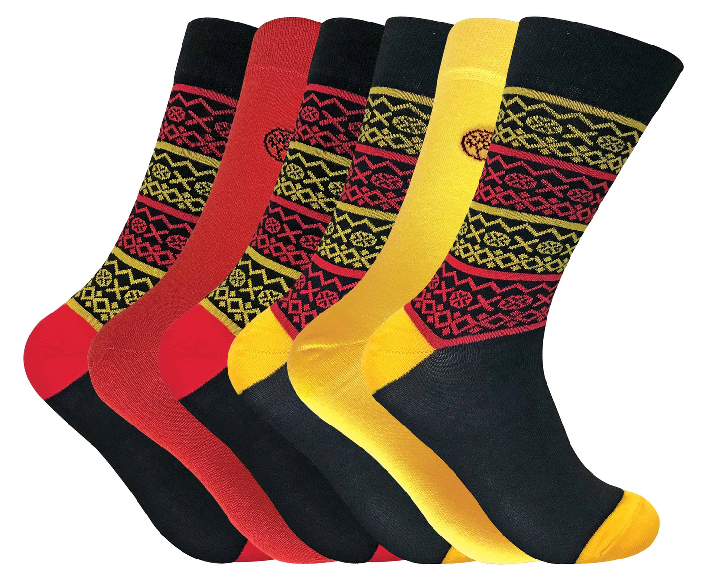 6 Pairs Mens Novelty Funky Patterned Bamboo Socks