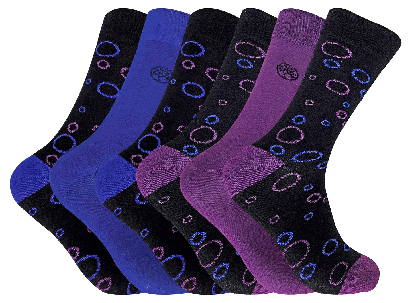 6 Pairs Mens Novelty Funky Patterned Bamboo Socks