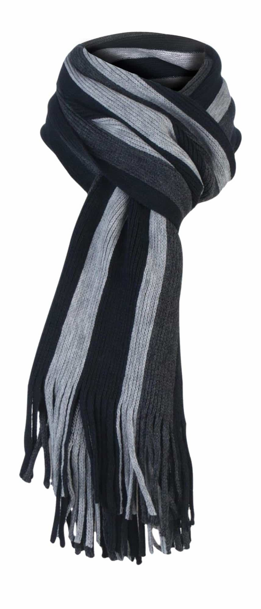 Mens Warm Knitted Striped Patterned Winter Scarf