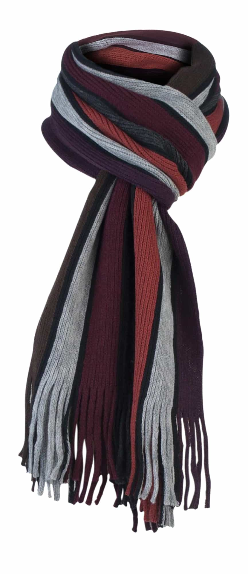 Mens Warm Knitted Striped Patterned Winter Scarf