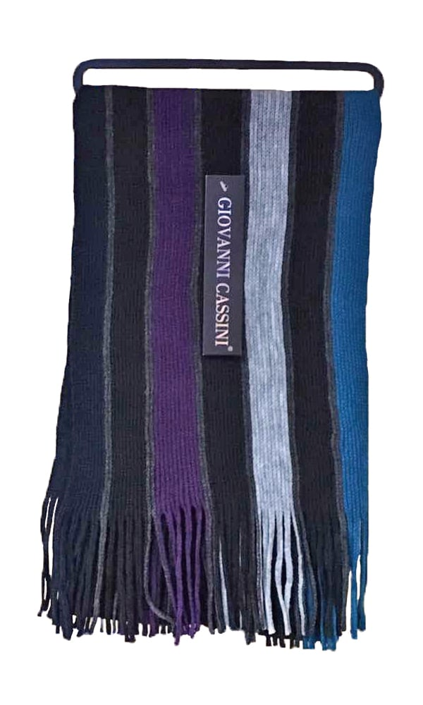 Mens Warm Knitted Striped Patterned Winter Scarf