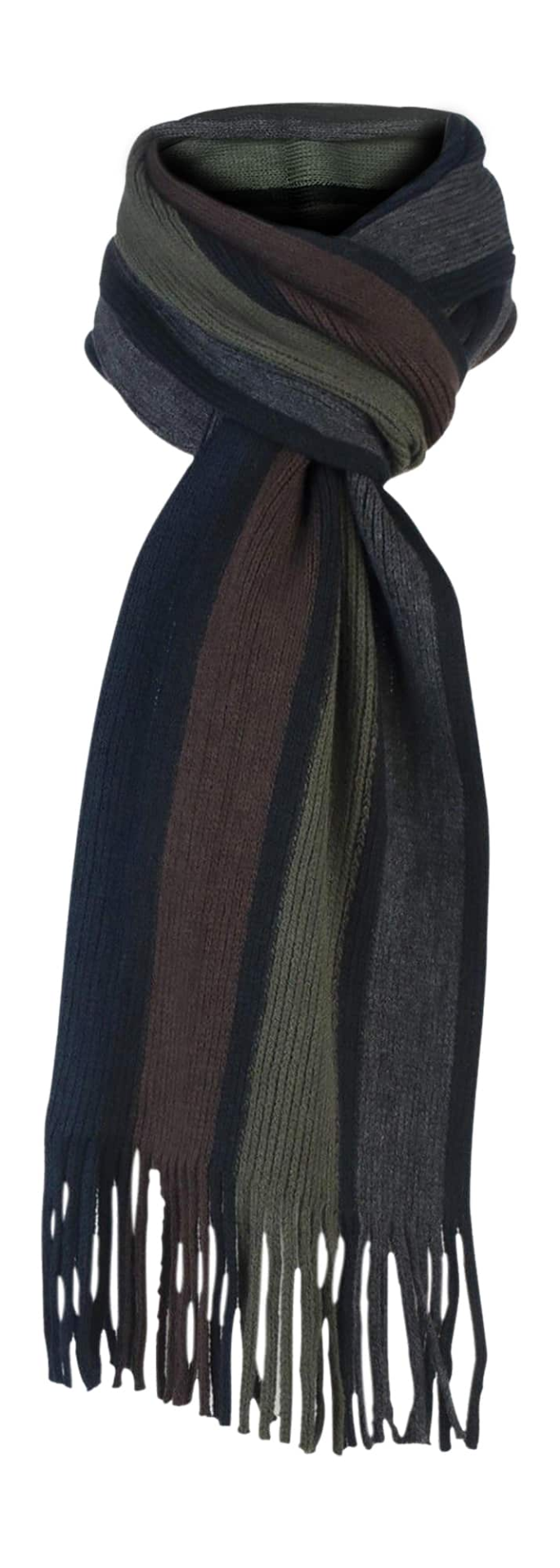 Mens Warm Knitted Striped Patterned Winter Scarf