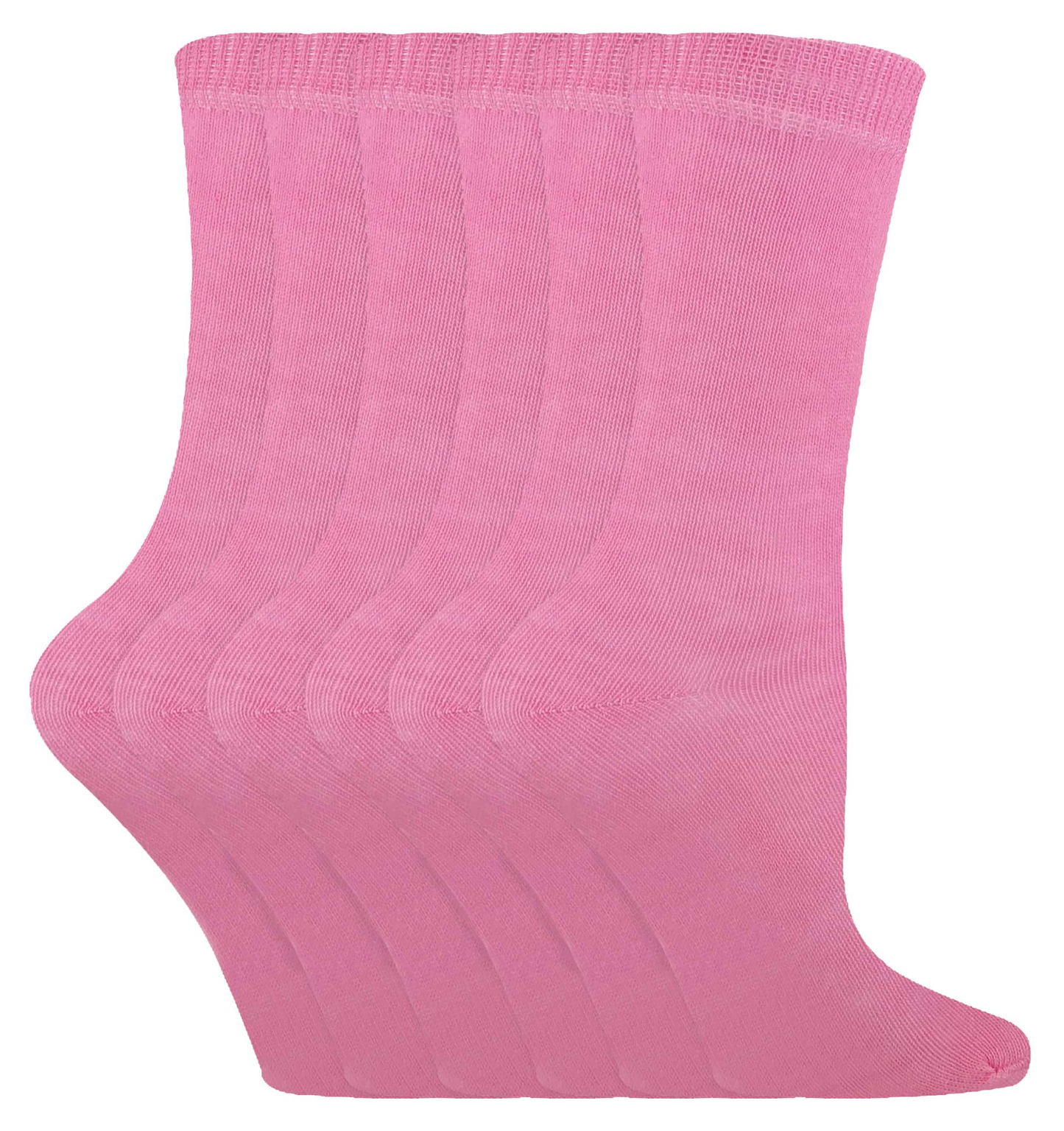 6 Pairs Children's Solid Coloured Cotton Socks