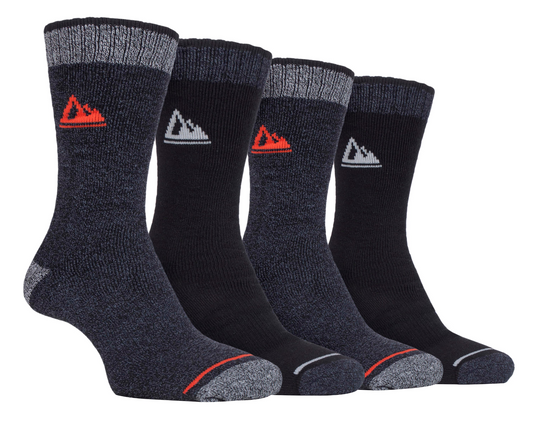 4 Pairs Mens Cushioned Sole Hiking Socks