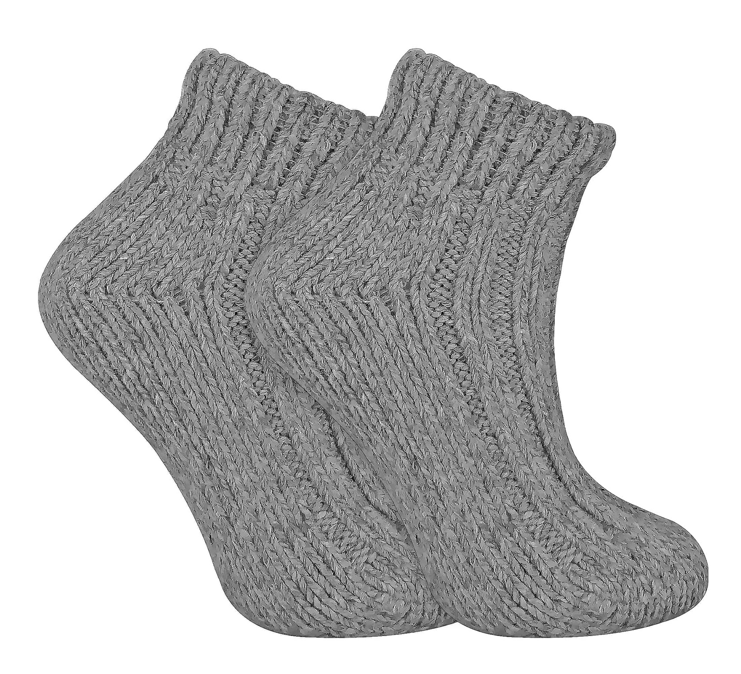 Ladies Chunky Knit Wool Blend Ankle Boot Socks