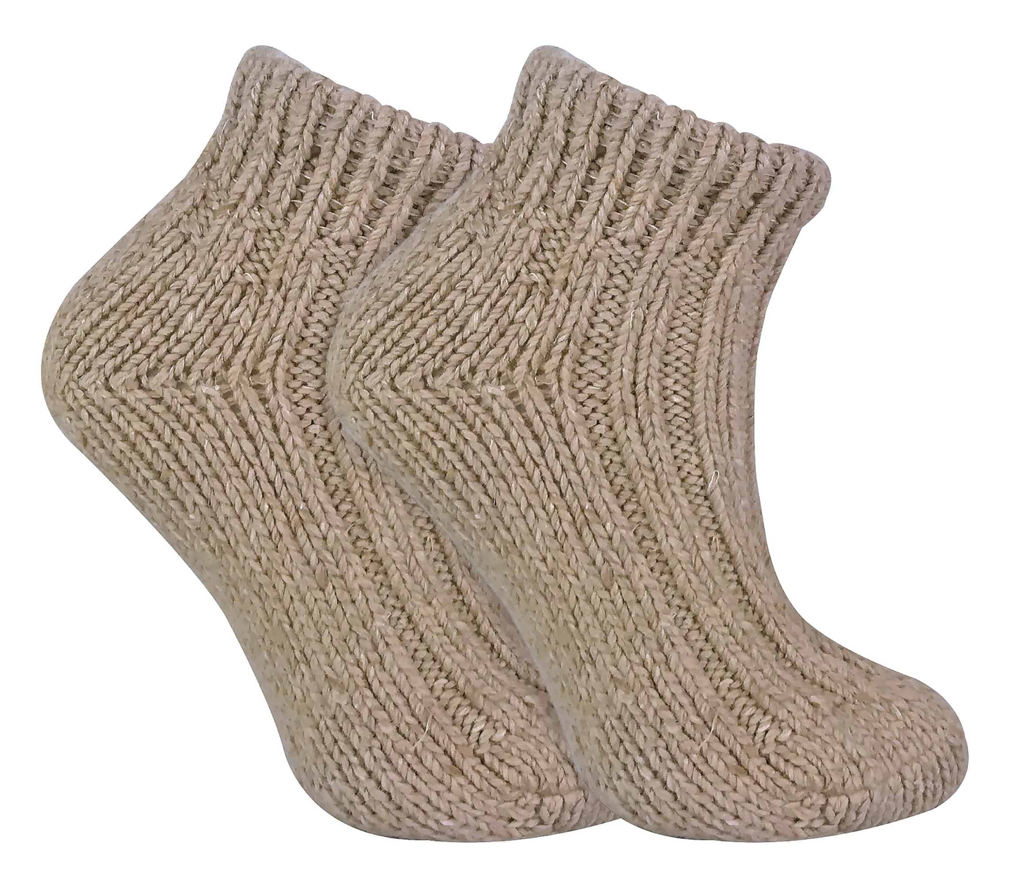 Ladies Chunky Knit Wool Blend Ankle Boot Socks