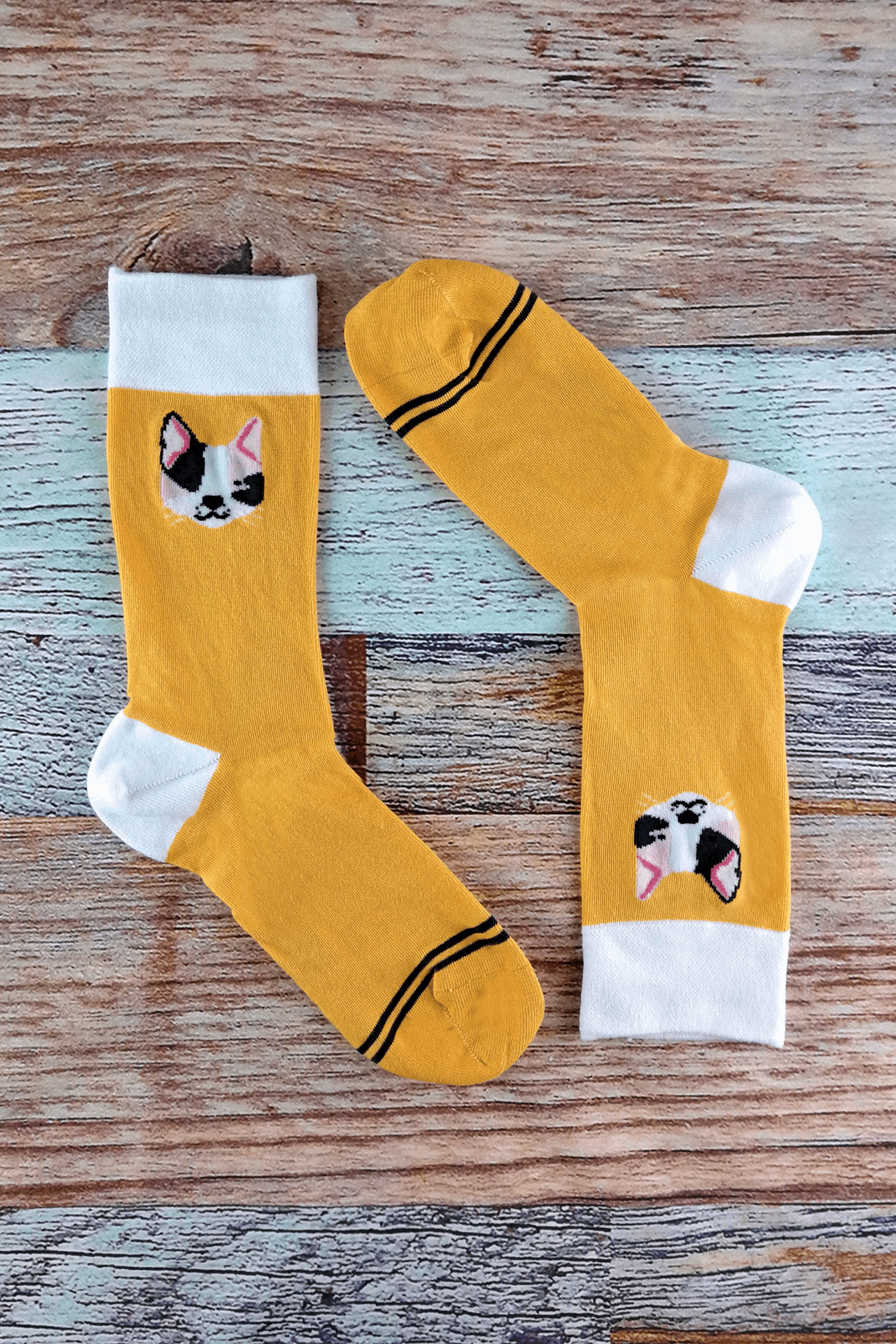 1 Pair Novelty Cat / Dog Patterned Cotton Socks