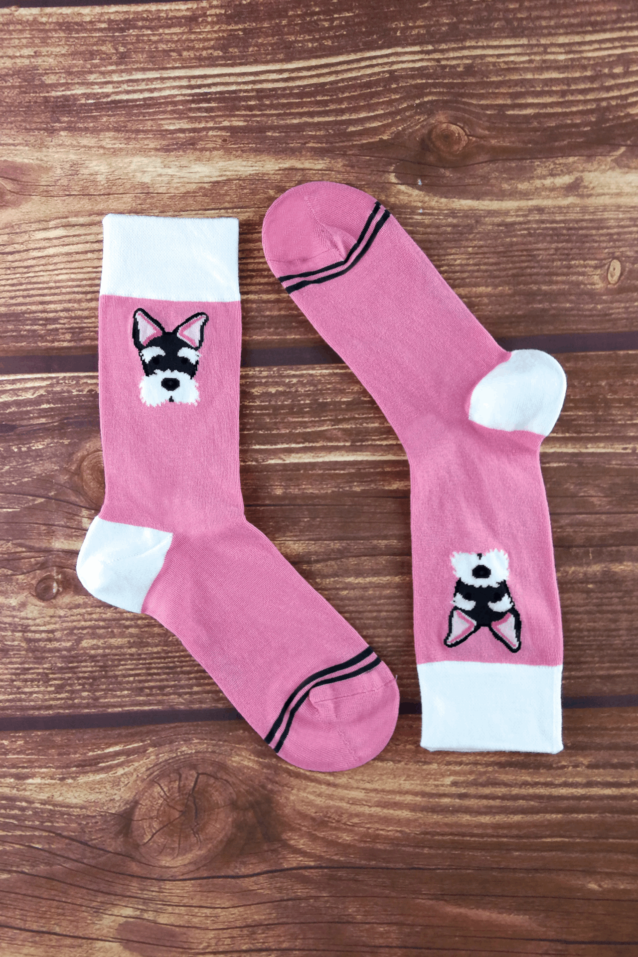 1 Pair Novelty Cat / Dog Patterned Cotton Socks