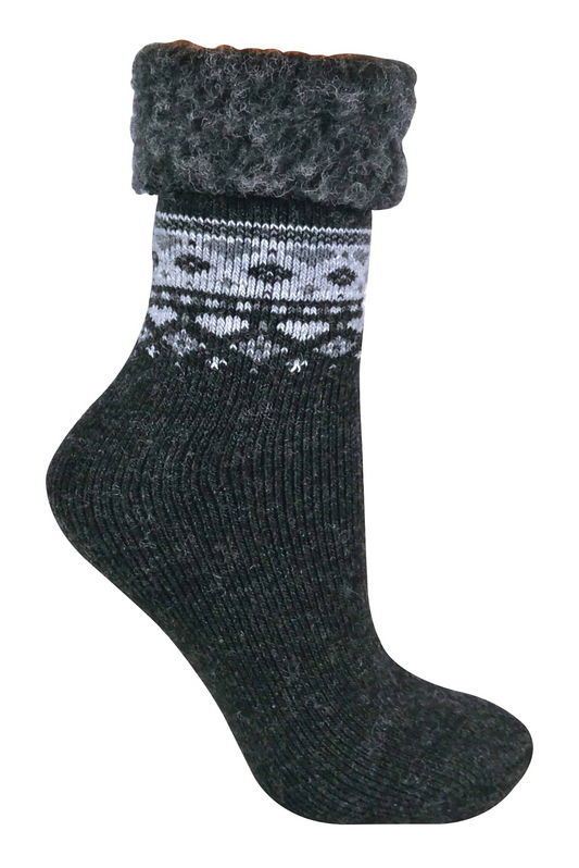 Ladies Turn Over Top Thermal Bed Socks