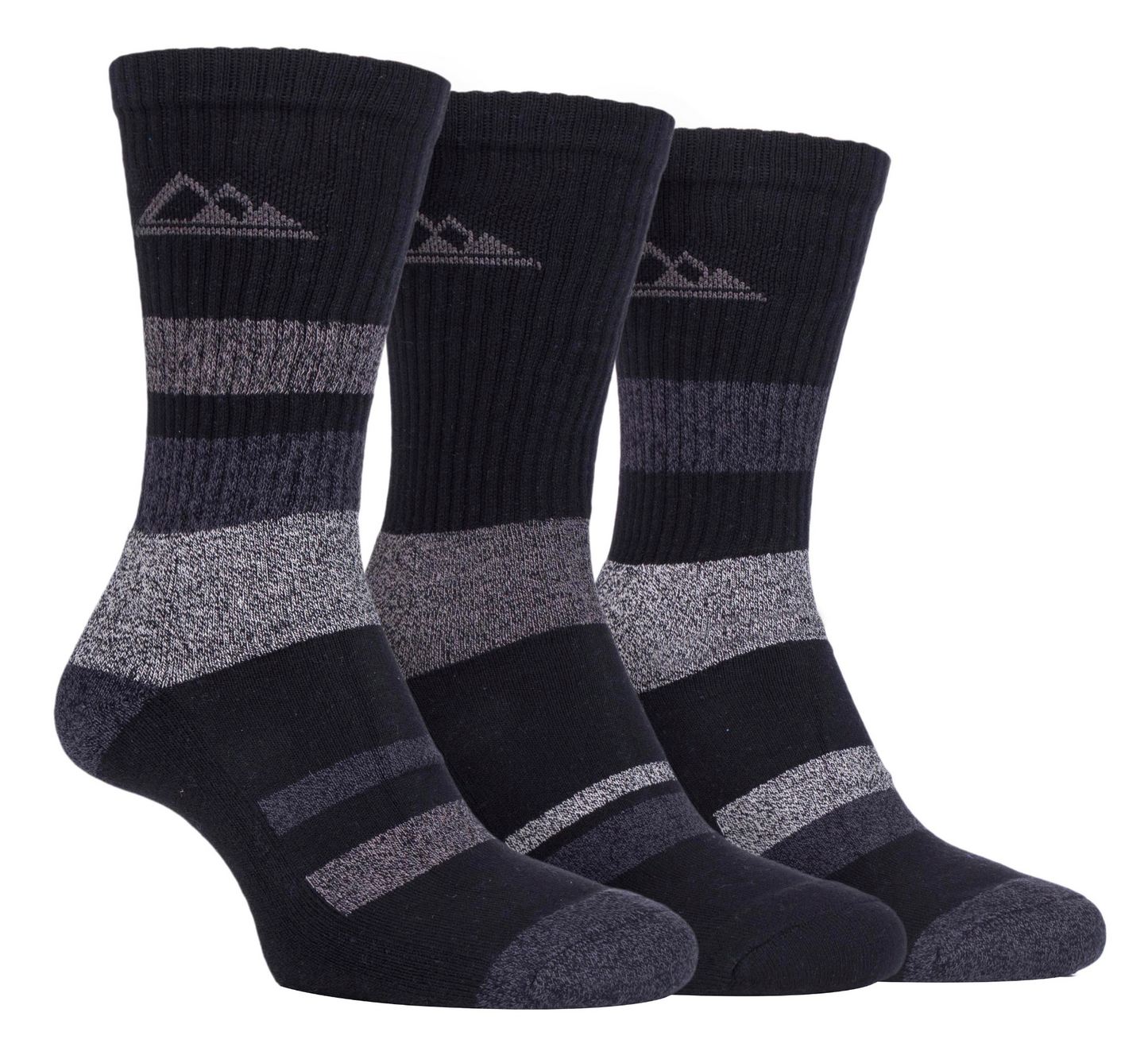 3 Pairs Ladies Padded Sole Cotton Hiking Socks