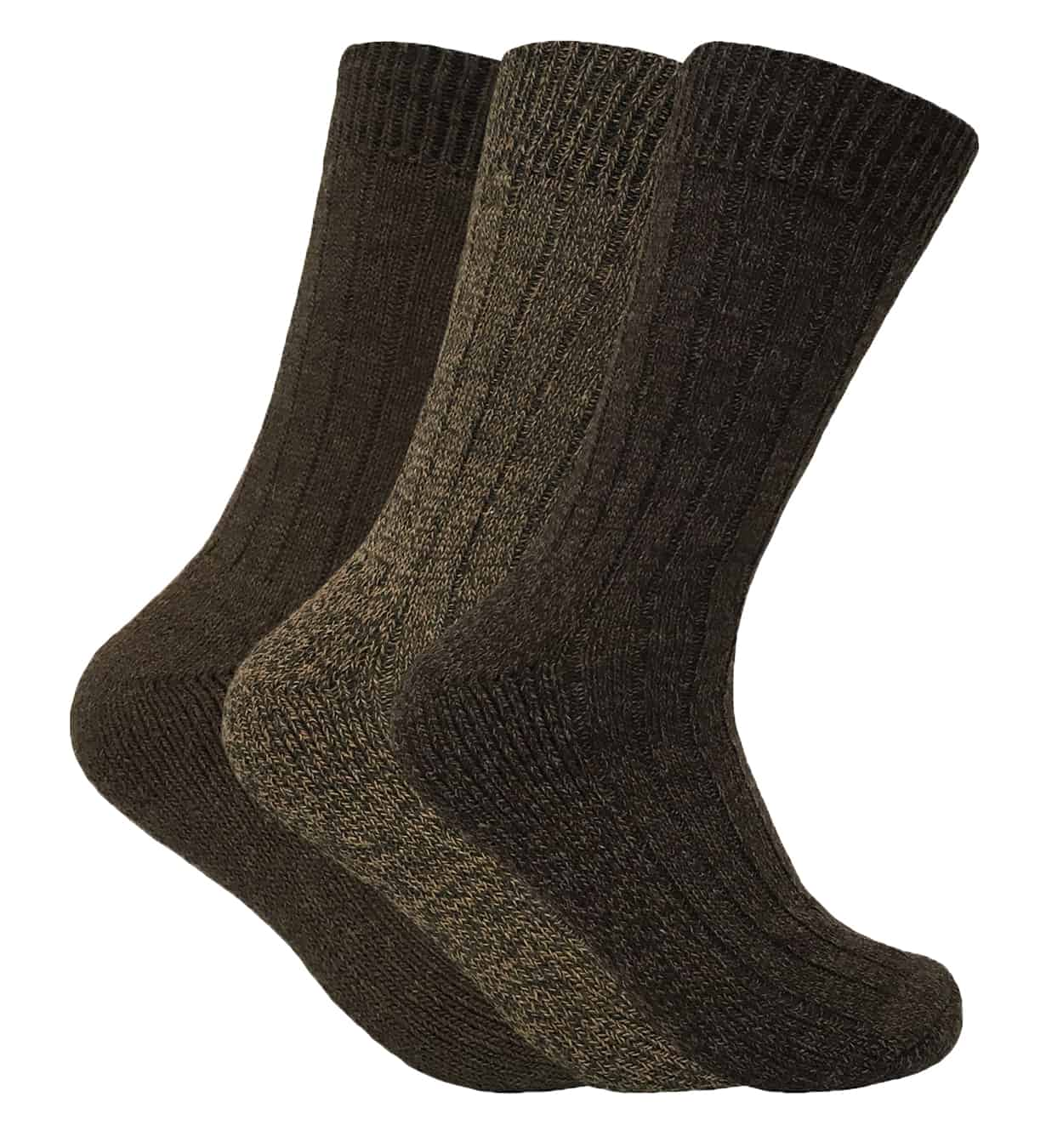 3 Pairs Mens Thick Warm Wool Blend Hiking Socks