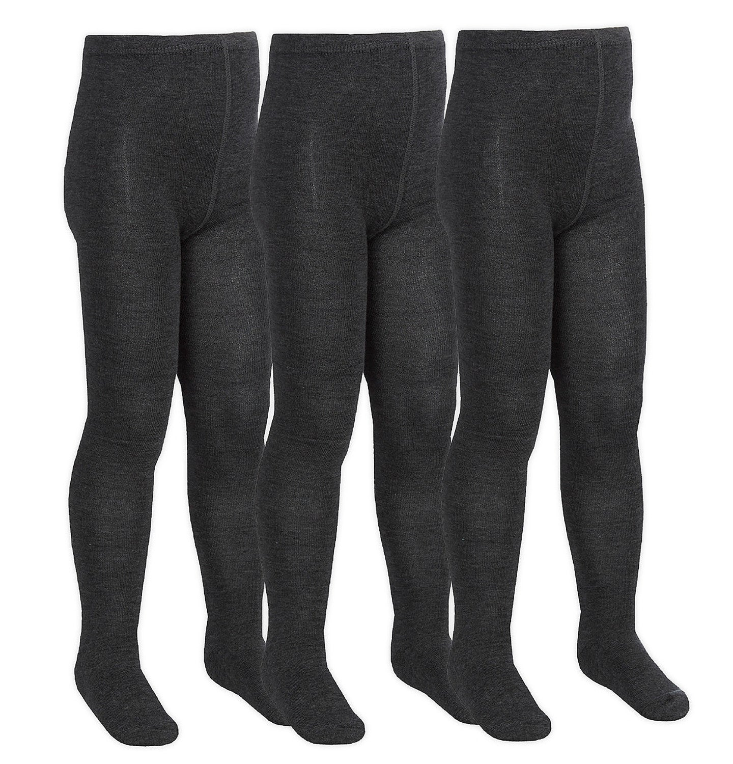 3 Pairs Girls Plain Soft Bamboo School Tights