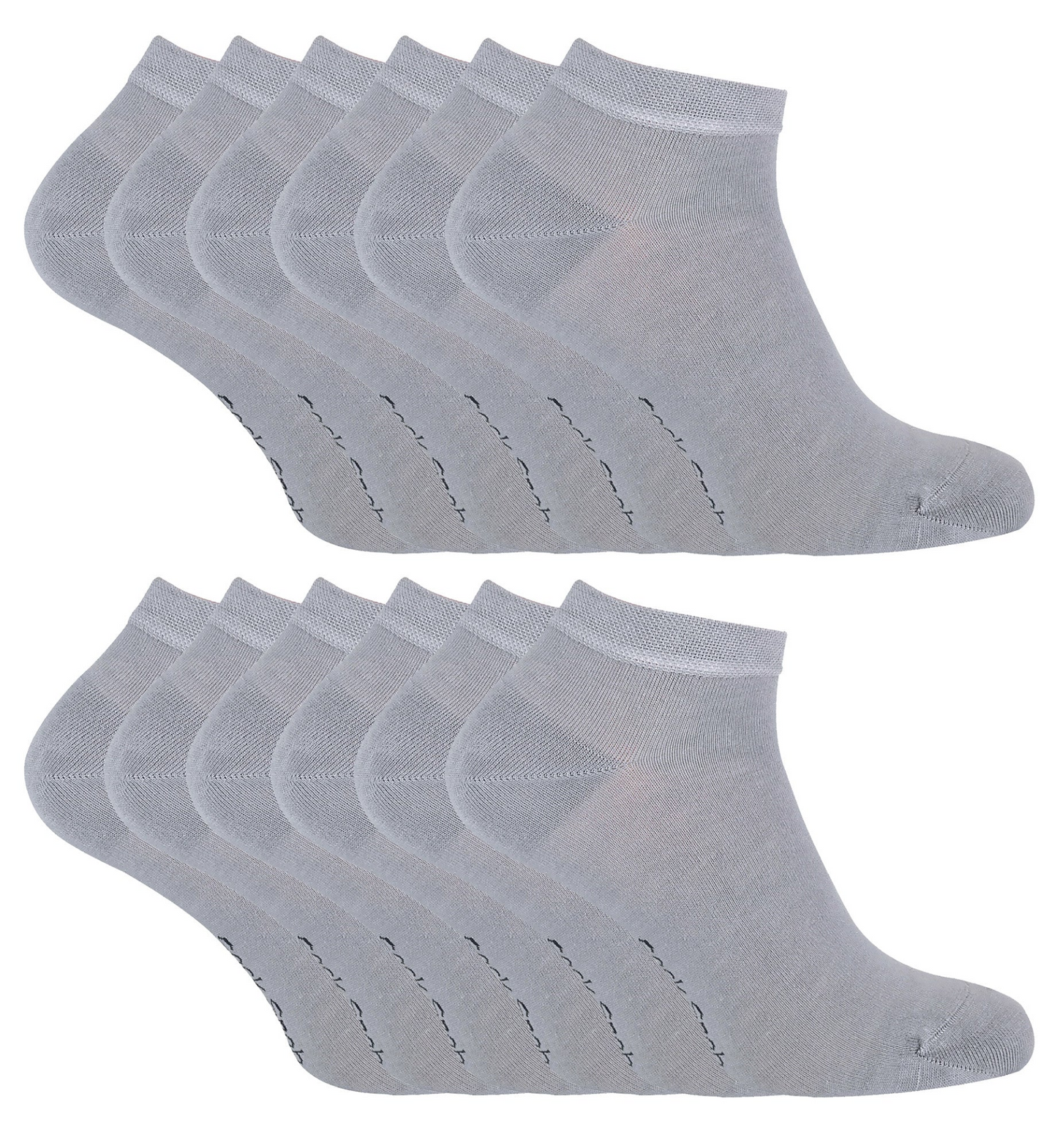 12 Pairs Mens Bamboo Cushioned Trainer Socks