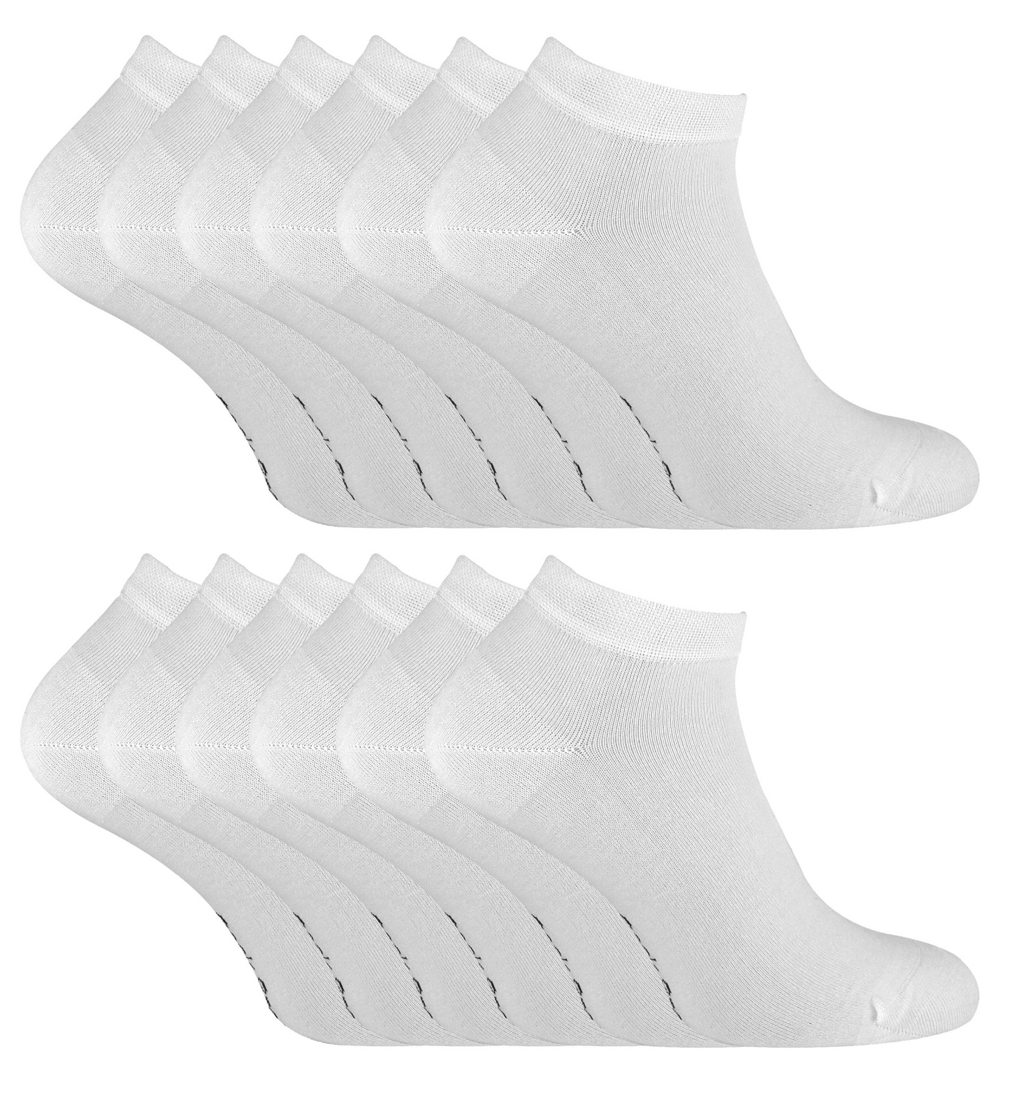 12 Pairs Mens Bamboo Cushioned Trainer Socks