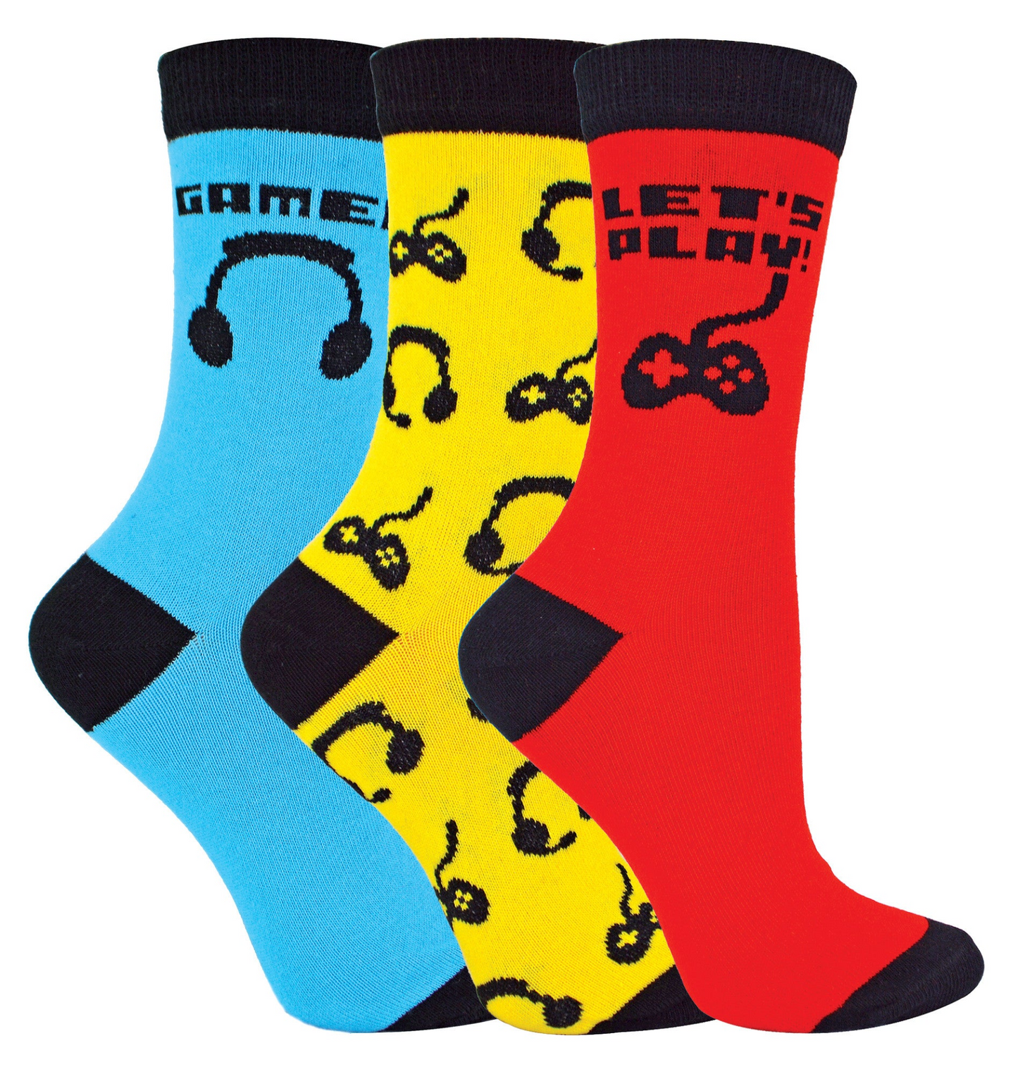 3 Pack Kids Novelty Gaming Socks