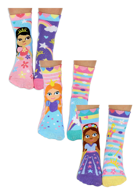 6 Pack Girls Princess Novelty Odd Socks