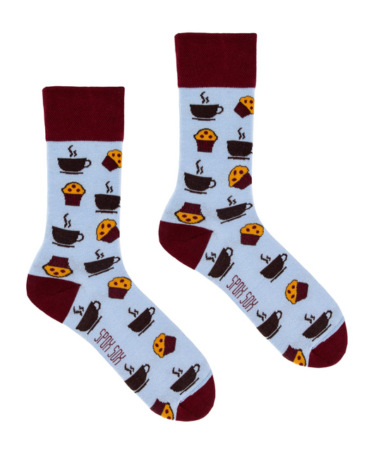 Unisex Mismatched Novelty Socks - Coffee & Muffins