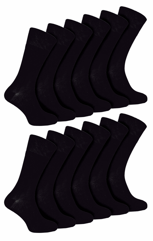 12 Pack Mens Diabetic Seamless Bamboo Socks