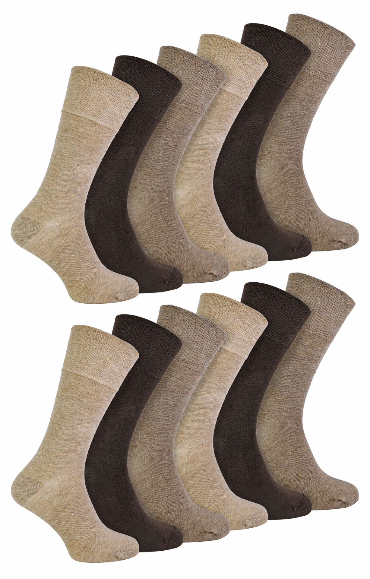 12 Pack Mens Diabetic Seamless Bamboo Socks