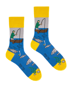 Unisex Mismatched Odd Novelty Socks - Fishing