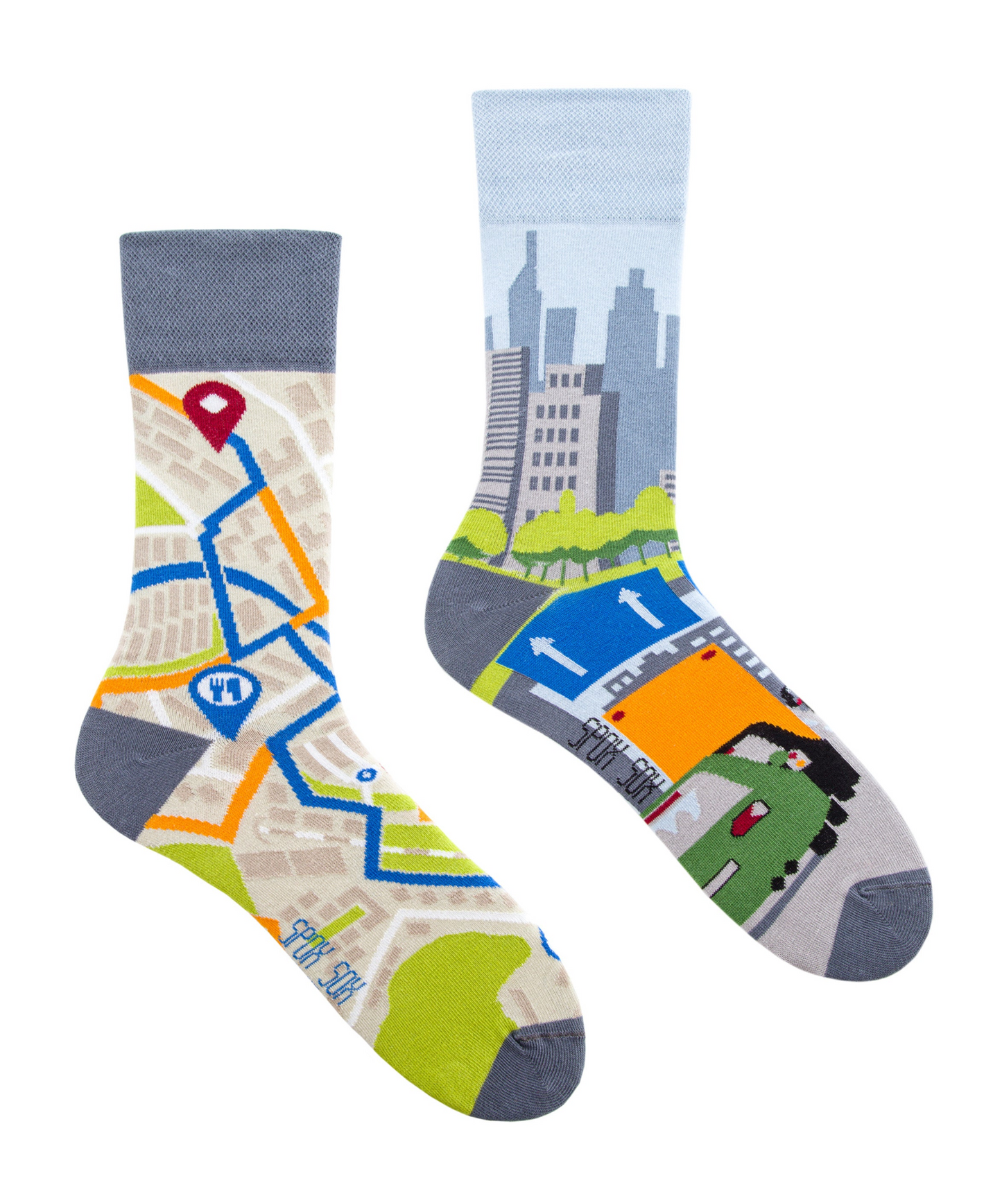 Unisex Mismatch Odd Novelty Socks - Big City Life