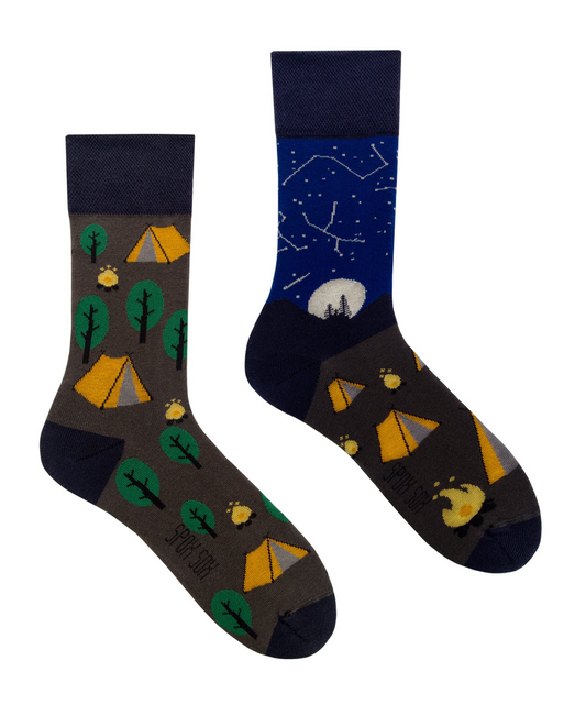 Unisex Mismatched Odd Novelty Socks - Camping