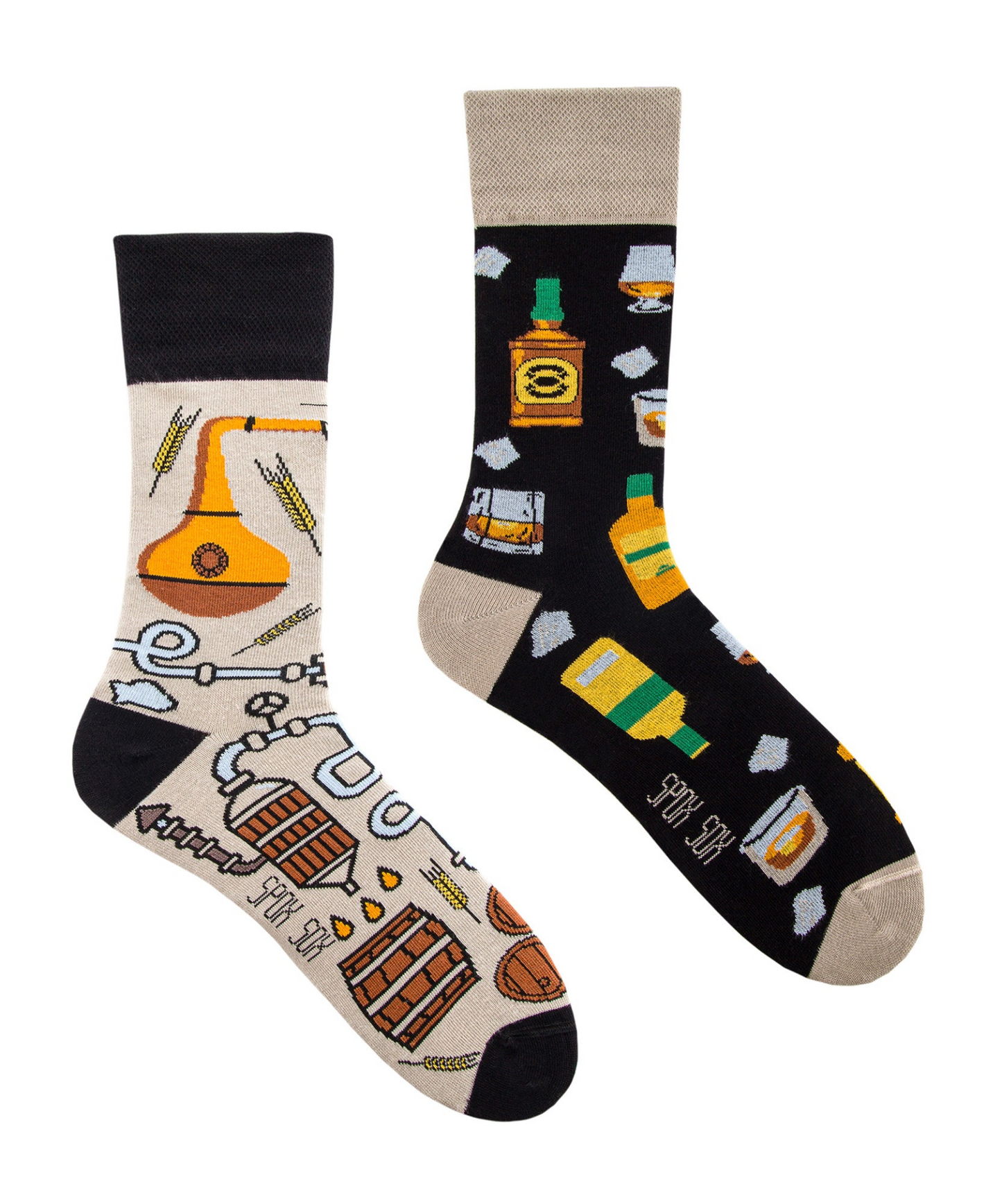 Unisex Mismatched Odd Novelty Socks - Whisky