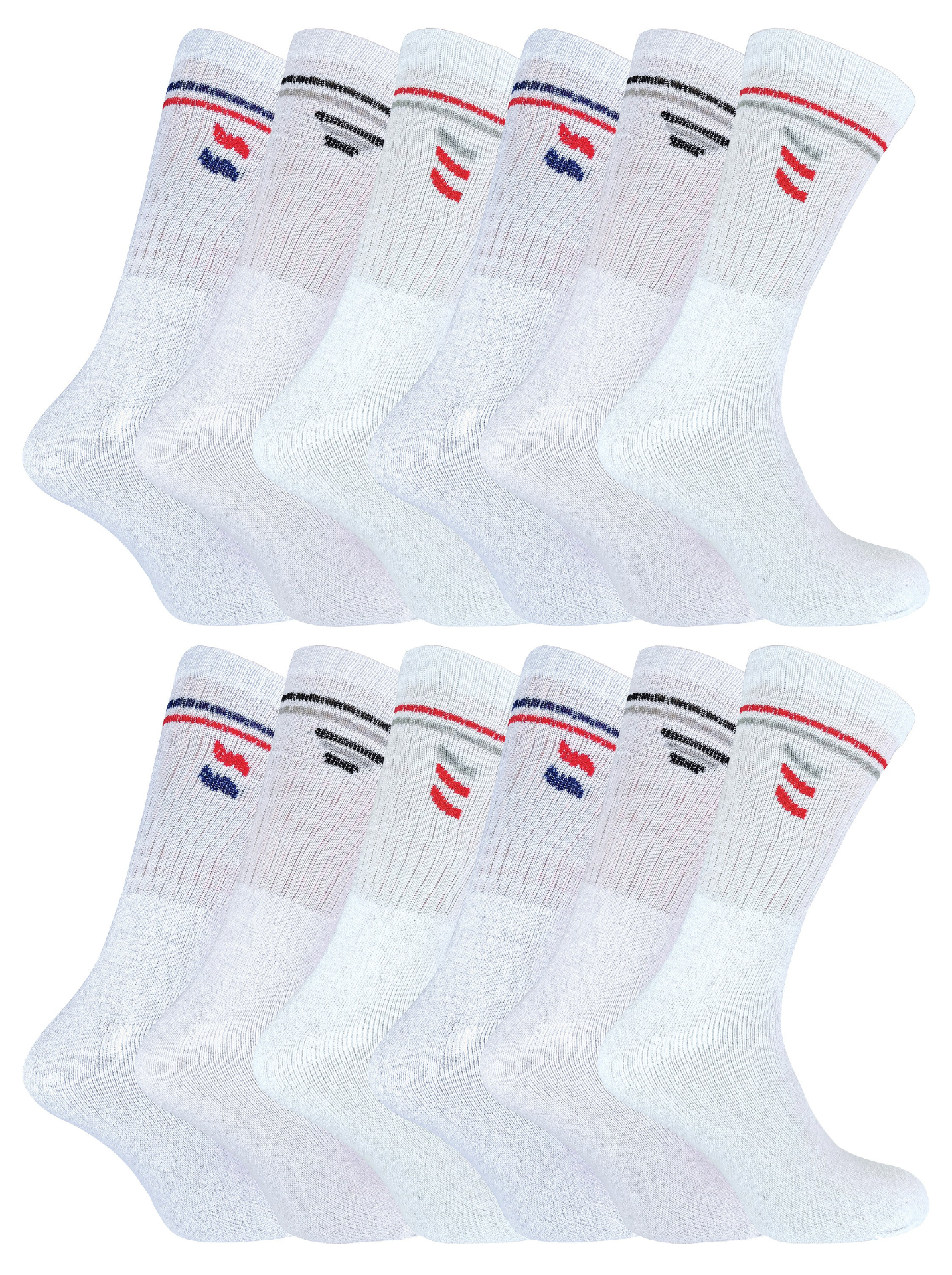 12 Pairs Mens Cotton Sport Socks