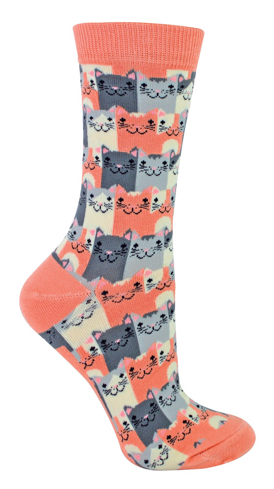 Ladies Novelty Bamboo Socks | Happy Cats