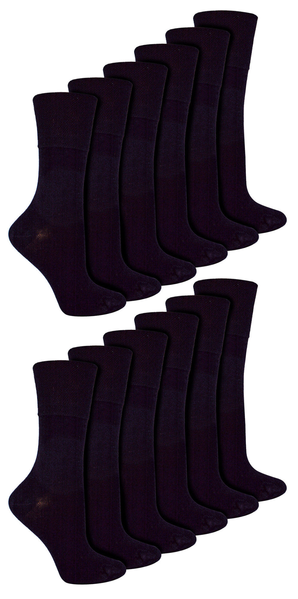 12 Pairs Ladies Diabetic Bamboo Socks