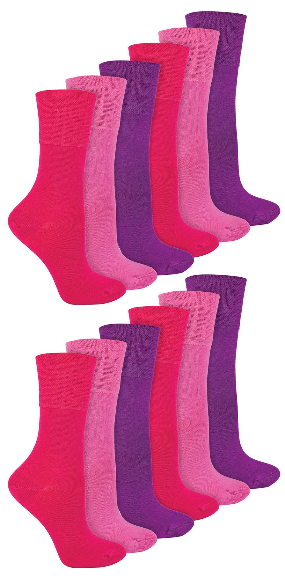 12 Pairs Ladies Diabetic Bamboo Socks