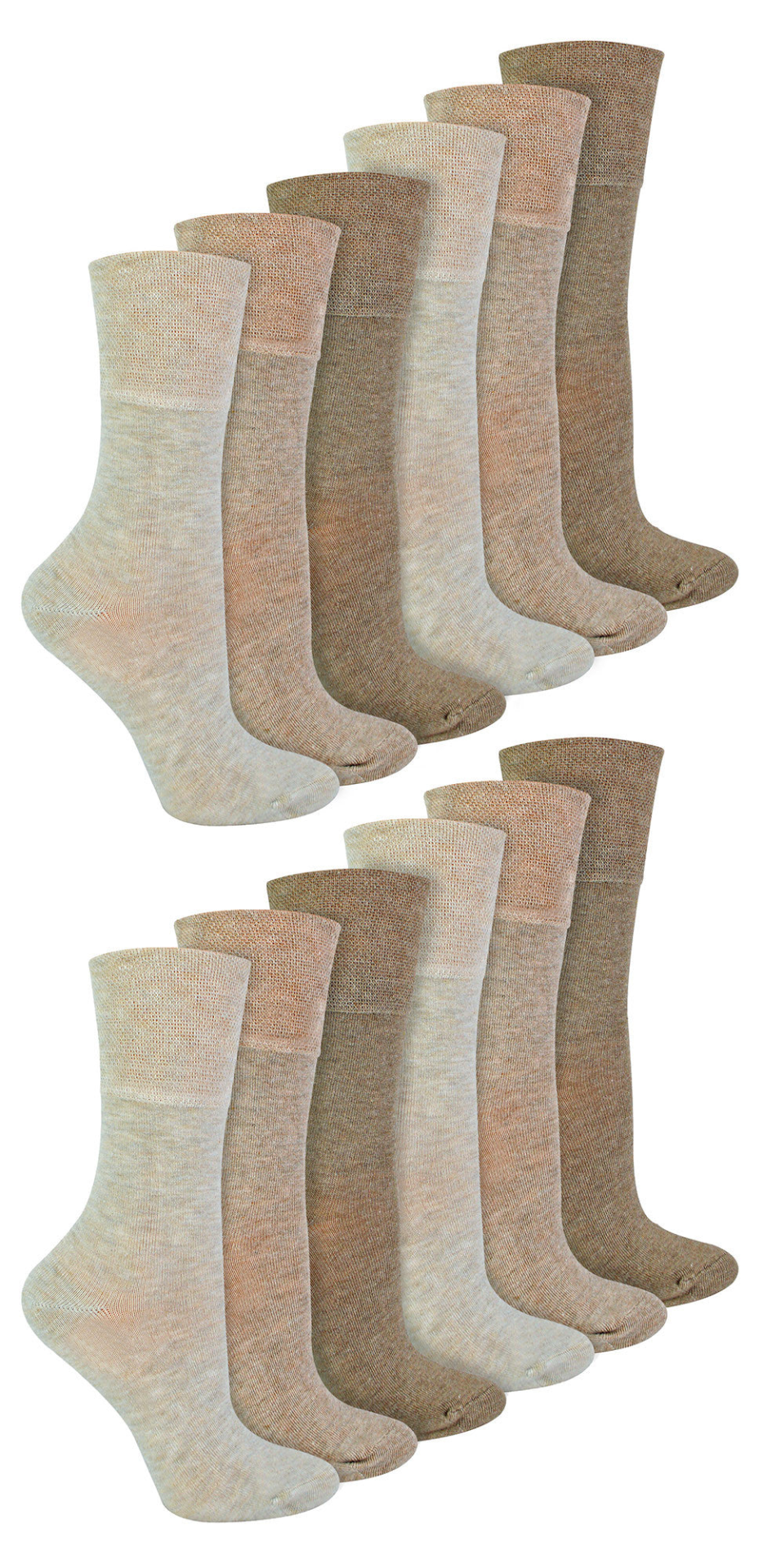 12 Pairs Ladies Diabetic Bamboo Socks