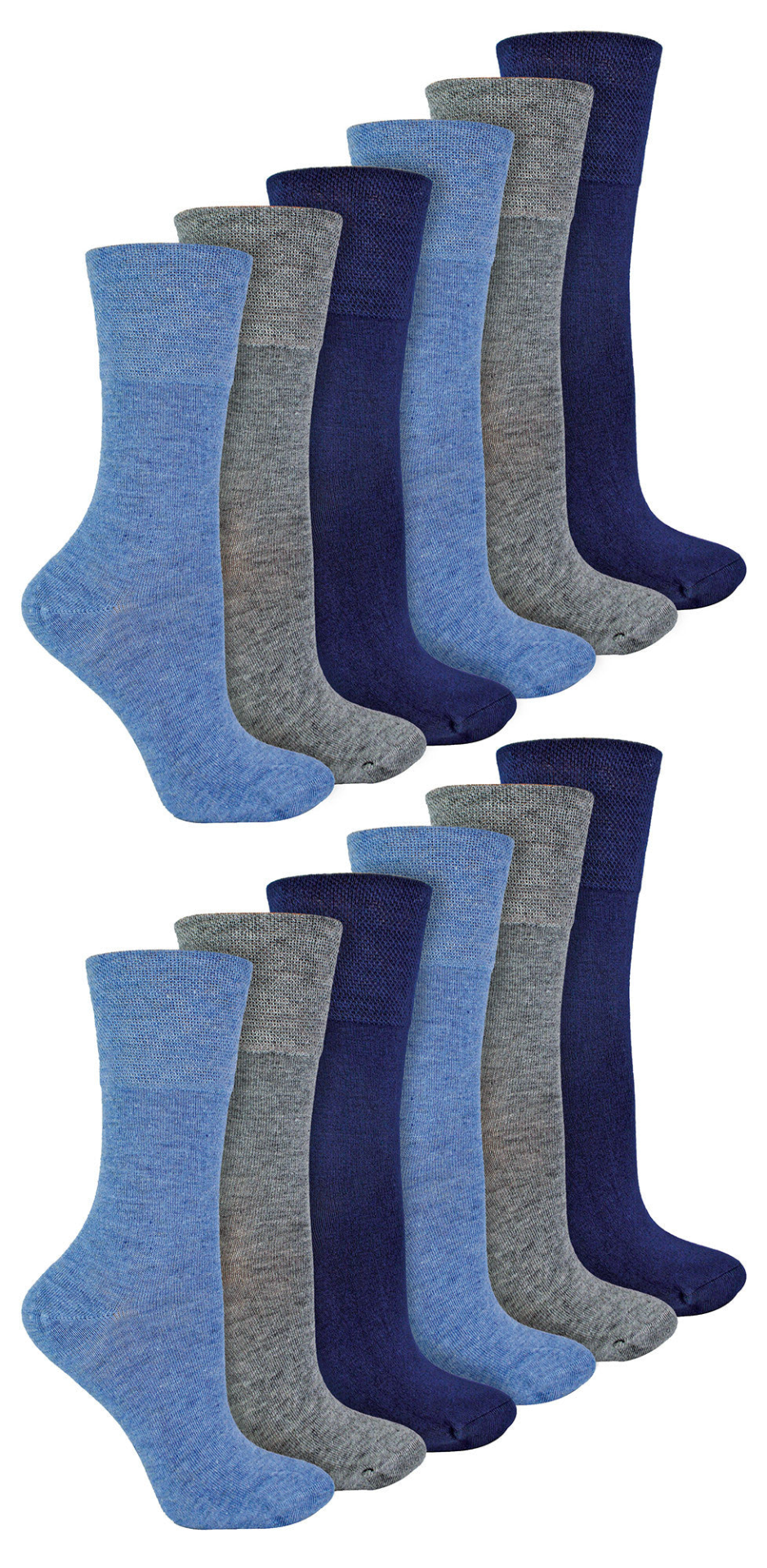 12 Pairs Ladies Diabetic Bamboo Socks